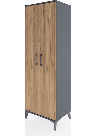 Hyperion Dolap 2 Raflı 2 Kapaklı Tek Askılı 60x44x182 Antrasi... Antrasit