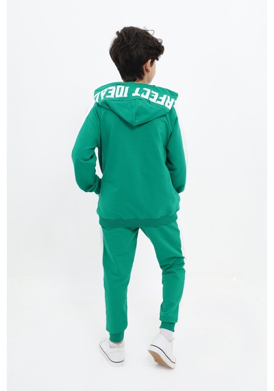 Toontoy Kids Toontoy Erkek Çocuk 2'li Takım Baskılı Kapüşonlu Fermuarlı Cepli Reglan Kol Sweatshirt & Beli Paçası Lastikli Cepli Jogger Eşofman Altı - Bant Detaylı & 2 İplik Yeşil Toontoy Kids Toontoy Erkek Çocuk 2'li Takım Baskılı Kapüşonlu Fermuarlı Cepli Reglan Kol Sweatshirt & Beli Paçası Lastikli Cepli Jogger Eşofman Altı - Bant Detaylı & 2 İplik Yeşil
