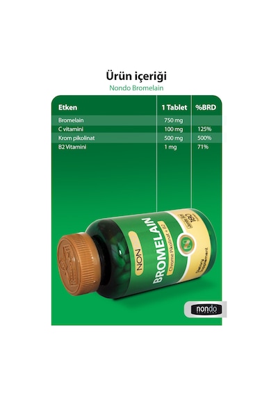 Nondo Bromelain 2400 Gdu 750 Mg 180 Tablet jumbo Boy