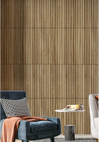 1m² 50cmx50cm 4 Adet Kahverengi 3d Abs Pvc Malzeme Dayanıklı Duvar Paneli Silinebilir Lambiri Panel