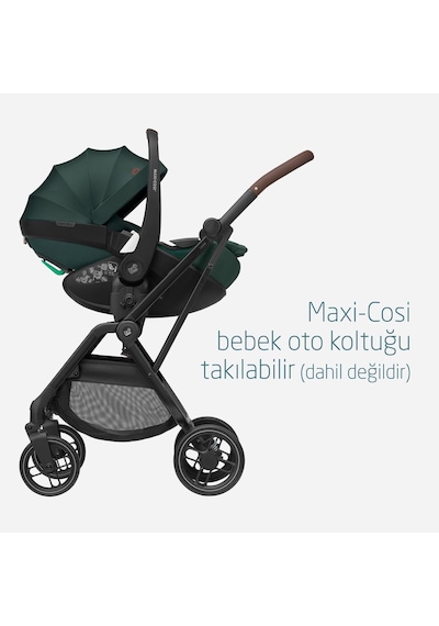 Maxi-Cosi Leona2 Çift Yönlü Uzatılabilir Sırt Desteği Tam Yatabilir Seyahat Sistem Olabilen Bebek Arabası Twillic Green