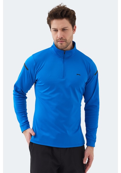 Slazenger Intımate I Erkek Dik Yaka Fermuarlı Saks Mavi Sweatshırt Saks Mavi