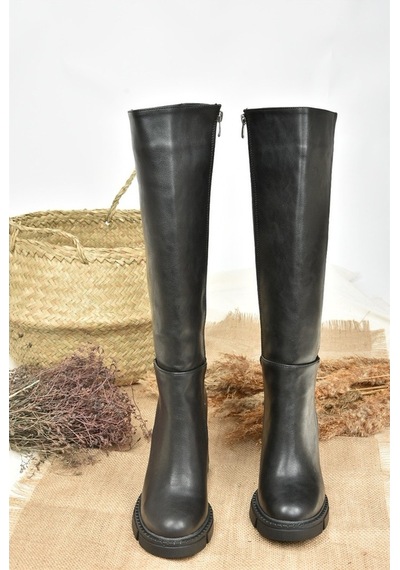 Fox Shoes Siyah Yüksek Topuklu Kadın Çizme L282770109