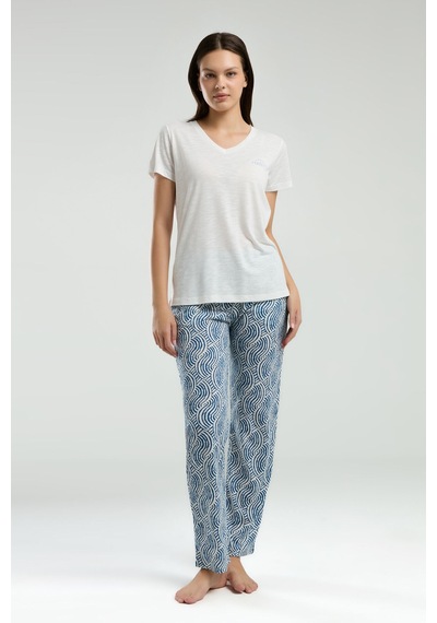 Arnetta Kadın Beyaz Pijama Takımı Beyaz