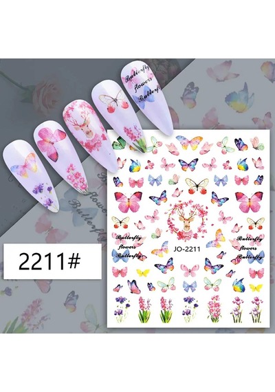 Adanil Kelebek Geyik Çiçek Sticker J0-2211