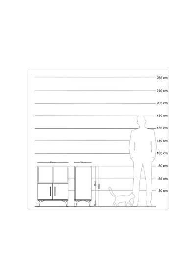 Arges Komodin 2 Raflı 2 Kapaklı 60x30x80 Çam-çam Atlas Çam