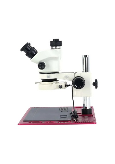 Mikroskop Zs 7050p Trinoküler Mikroskop Seti - 7x-50x Zoom, 0.5x Ctv Alüminyum Pedli Kırmızı Tabla Set