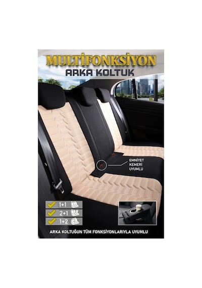 Kia Sportage Lüks 5li Oto Koltuk Kılıfı Gezegen Bej Siyah
