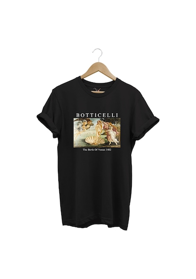 Bottıcellı Venüs %100 Pamuk Regular Fit Siyah T-shirt Siyah
