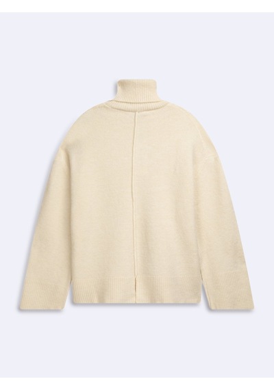 LTB Relaxed Fit Boğazlı Yaka Triko Krem Kazak