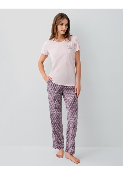 Pierre Cardin 9182 Modal Pamuk Cepli Kısa Kol Kadın Pijama Takımı Pudra