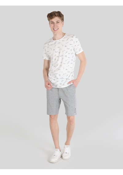 Colin's Colins Regular Fit Bisiklet Yaka Baskılı Beyaz Erkek Kısa Kol Tişört Cl1064349 Beyaz