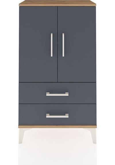 Arges Komodin 2 Raflı 2 Çekmeceli 2 Kapaklı 60x30x106 Çam-ant... Çam
