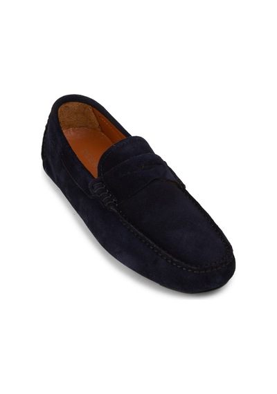 Deery Erkek Hakiki Süet Lacivert Penny Loafer - E0920mlcvc01