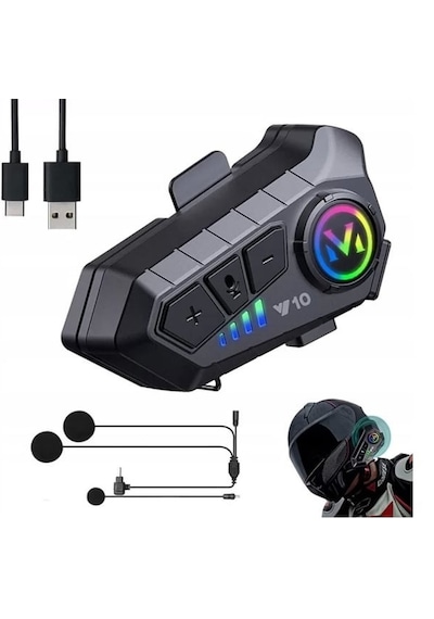 Kuryeciler İçin Y10 Motosiklet Kablosuz Kask Kulaklık Intercom Bl