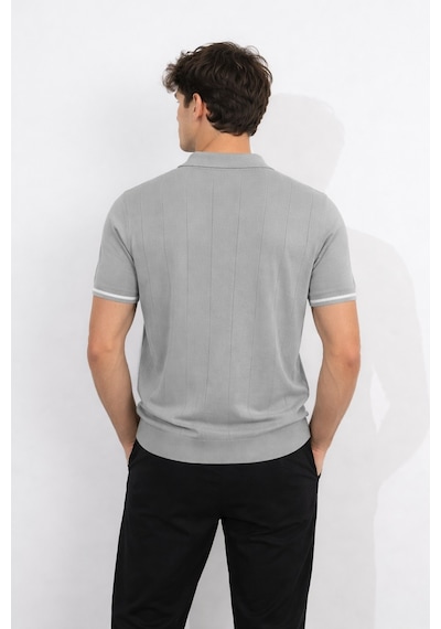 Cazador 34260 Erkek Gri Polo Yaka Triko T-shirt