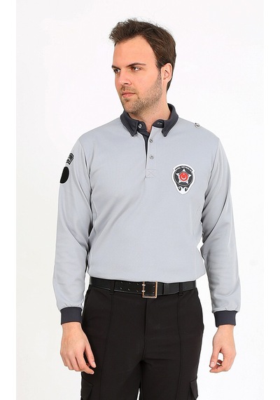 Yeni Tip Kamu Personel Özel Güvenlik Kışlık Erkek Sweatshirt İçi Şardonlu Gri