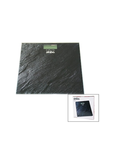 Dijital - Pilli Cam Banyo Baskülü Lcd Ekran - Sıcaklık Göstergeli 180kg/50gr 26x26cm Sinbo Sb