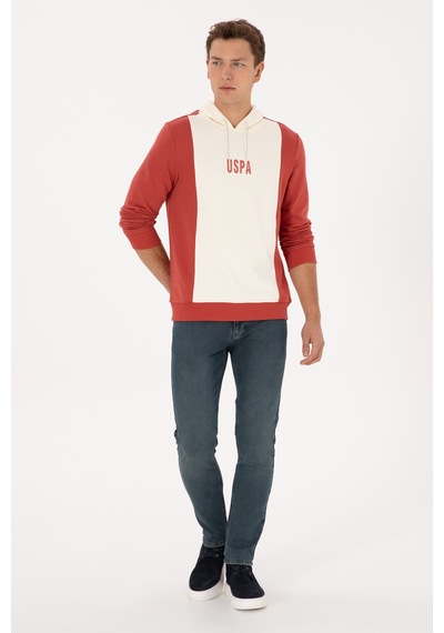 U.S. Polo Assn. Erkek Regular Fit Kapüşonlu Gül Kurusu Sweatshirt 50316365-VR026