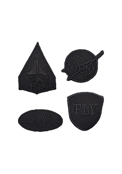 Ütü Ile Yapışan Arma - Patch - Delik Yama Set-2 Modeli Siyah 4'lü Set - 327555530