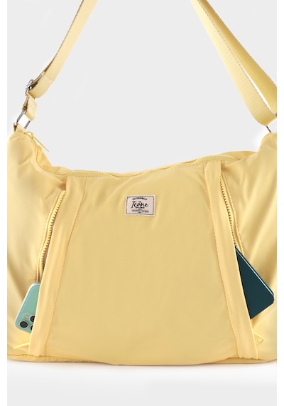 İcone Bag Paraşüt Kumaş Çanta - Yoga Mat Bölmeli, Fermuarlı Cepli, Ayarlanabilir Askılı, Fileli İç Cep Sarı