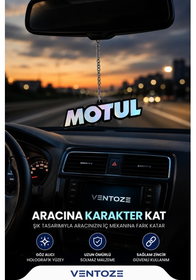 Motul Araç Ayna Süsü Holografik Dekoratif Oto Aksesuar Anahtarlık 10 Cm Çok Renkli