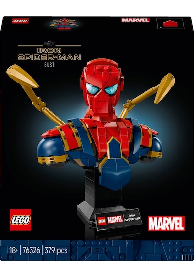 LEGO® ǀ Marvel Iron Örümcek Adam Büstü 76326 - Yetişkinler için Koleksiyonluk Sergileme Modeli Yapım Seti (379 Parça)