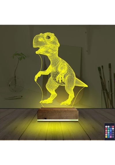 Luvivia Dinozor 3d Lamba - Masa Gece Lambası Şeffaf