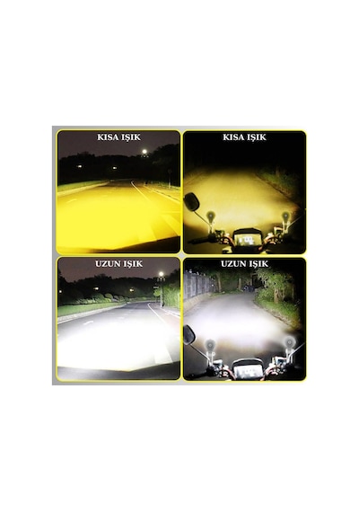 Motosiklet Scooter Mini Sis Farı Set Düğme / Anahtar li Beyaz Sarı Mini Kasa 12v Led Işık