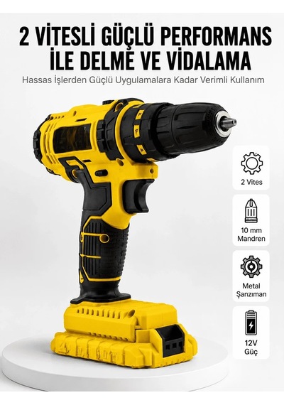 Lb Matkap Seti 24 Parça Çift Bataryalı Darbeli Led Işıklı Vidalama