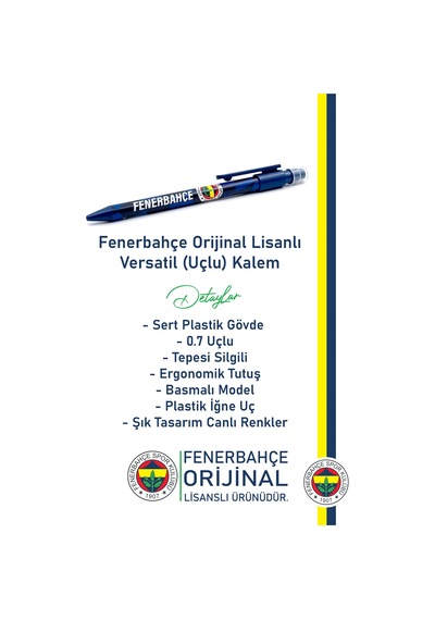 Fenerbahçe Lisanslı Versatil Uçlu Kalem 0.7 Ahşap Kutulu