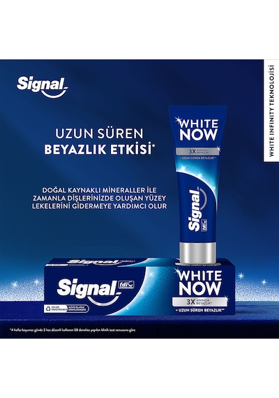 Signal White Now Diş Macunu Uzun Süren Beyazlık 4x75 ML