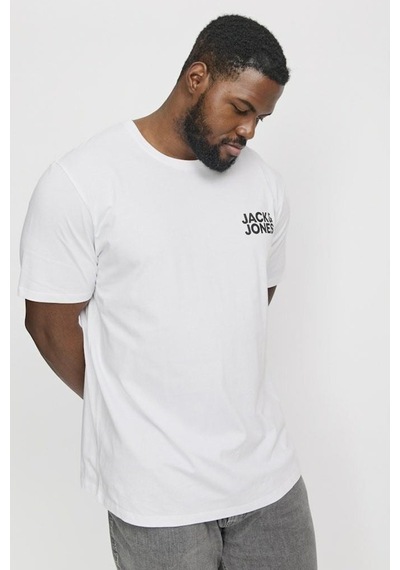 Jack & Jones Erkek T Shirt 12158505 Beyaz-siyah Beyaz-siyah