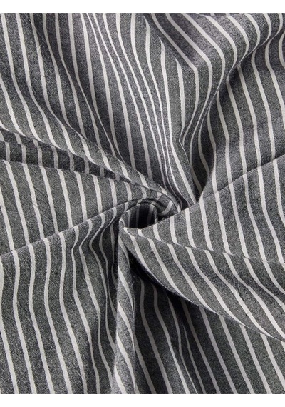 Caqqa Line Striped Çocuk Ve Genç Tek Kişilik Pamuk Lastikli Nevresim Takımı