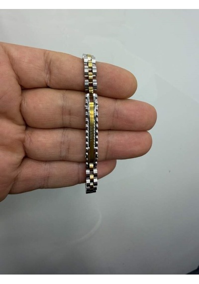 Dupont Mılano Dm-sb-009-sg06 Gümüş Altın Renk Erkek Çelik Bileklik Gümüş - Altın