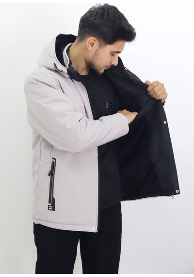 Hk Premium Tekstil Erkek Kışlık Mont Su İtici Rüzgar Geçirmez Kapüşonlu Kalın Sport Outdoor Parka Bej