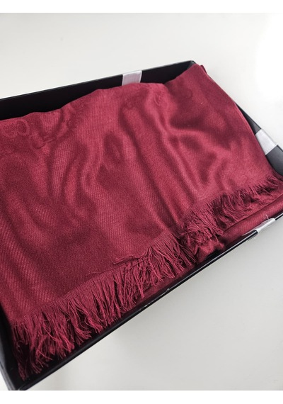 Miorel Scarfs G Desen Çift Taraflı Kaşmir İpek Şal 4 Mevsim Soft Pamuklu Şal Bordo