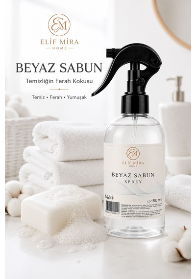 Oda Kokusu Sprey Beyaz Sabun Kalıcı Oda Parfümü 500 Ml