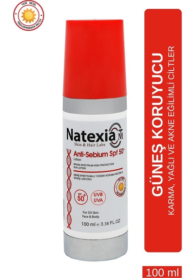 Natexia Sivilce Karşıtı Anti-sebium Güneş Koruyucu Losyon SPF50+ 100 Ml