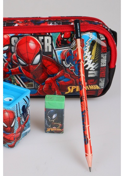 X Dekomus Lisanslı Spiderman Gamevers Collection Spiderman Kalem Çantası,2 Kurşun Kalem,silgi Ve Kalemtraş Altın