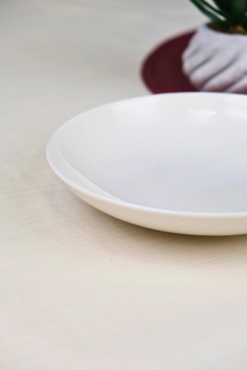Tabak Evi Porselen Chic Çukur Tabak 19,50cm 550cc Tekli Krem