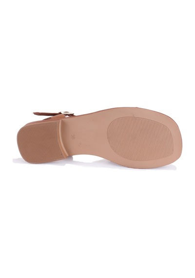 Dagoster Dza07-60216243 Taba Günlük Ortopedik Deri Spor Kadın Sandalet Taba