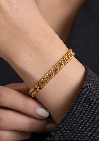 14 Ayar Altın Sık Gurmet Bileklik 6.5 Mm Sarı Altın