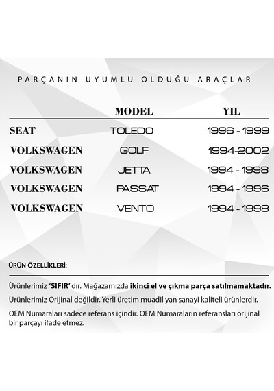 Volkswagen Passat, Golf, Seat Toledo İçin Motor Hava Hortumu