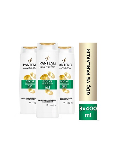 Pro-v Güç & Parlaklık 3 Ü 1 Şampuan 400ml Zayıf Ve Mat Saçlar X 3 Adet" Tüm Saç Tipleri
