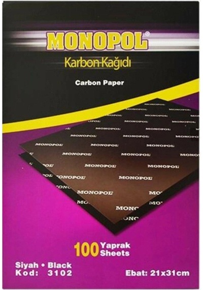 Monopol Karbon Kağıdı A4 Siyah Karbon Kağıdı 100 Lü Paket