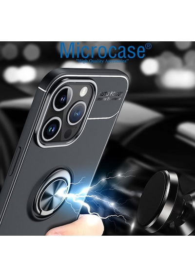 Apple Uyumlu iPhone 15 Pro Focus Serisi Yüzük Standlı Silikon Kılıf -al3363