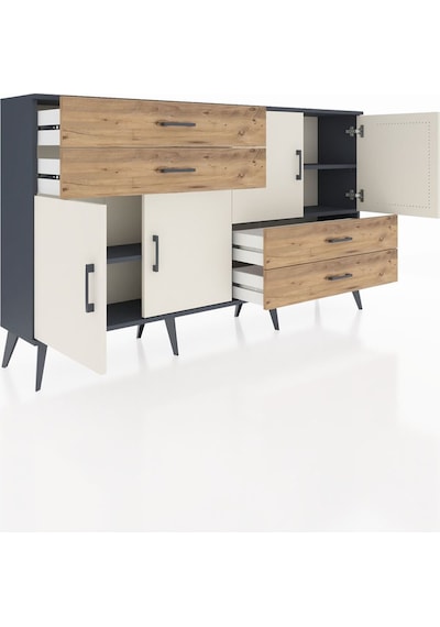Arges Konsol 3 Raflı 4 Çekmeceli 4 Kapaklı 176x30x99 Antrasit-ayt Antrasit-aytaşı/çam Arges Konsol 3 Raflı 4 Çekmeceli 4 Kapaklı 176x30x99 Antrasit-ayt Antrasit-aytaşı/çam