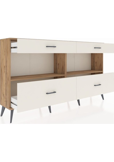 Arges Konsol 2 Raflı 4 Çekmeceli 176x30x99 Çam-çam/aytaşı Çam-çam/aytaşı