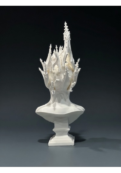 Gotik Kraliçe Büstü - 3d Baskı Fantastik Elf Taçlı Heykel -